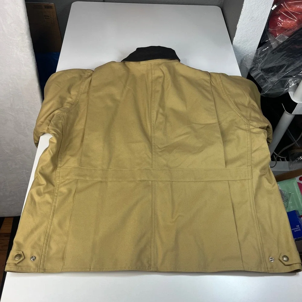 Filson Dry Tin Lined Cloth Field Jacket Vintage NWT Mens XXL USA Tan Embroidered